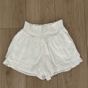 Hollister White Elastic Waist Shorts